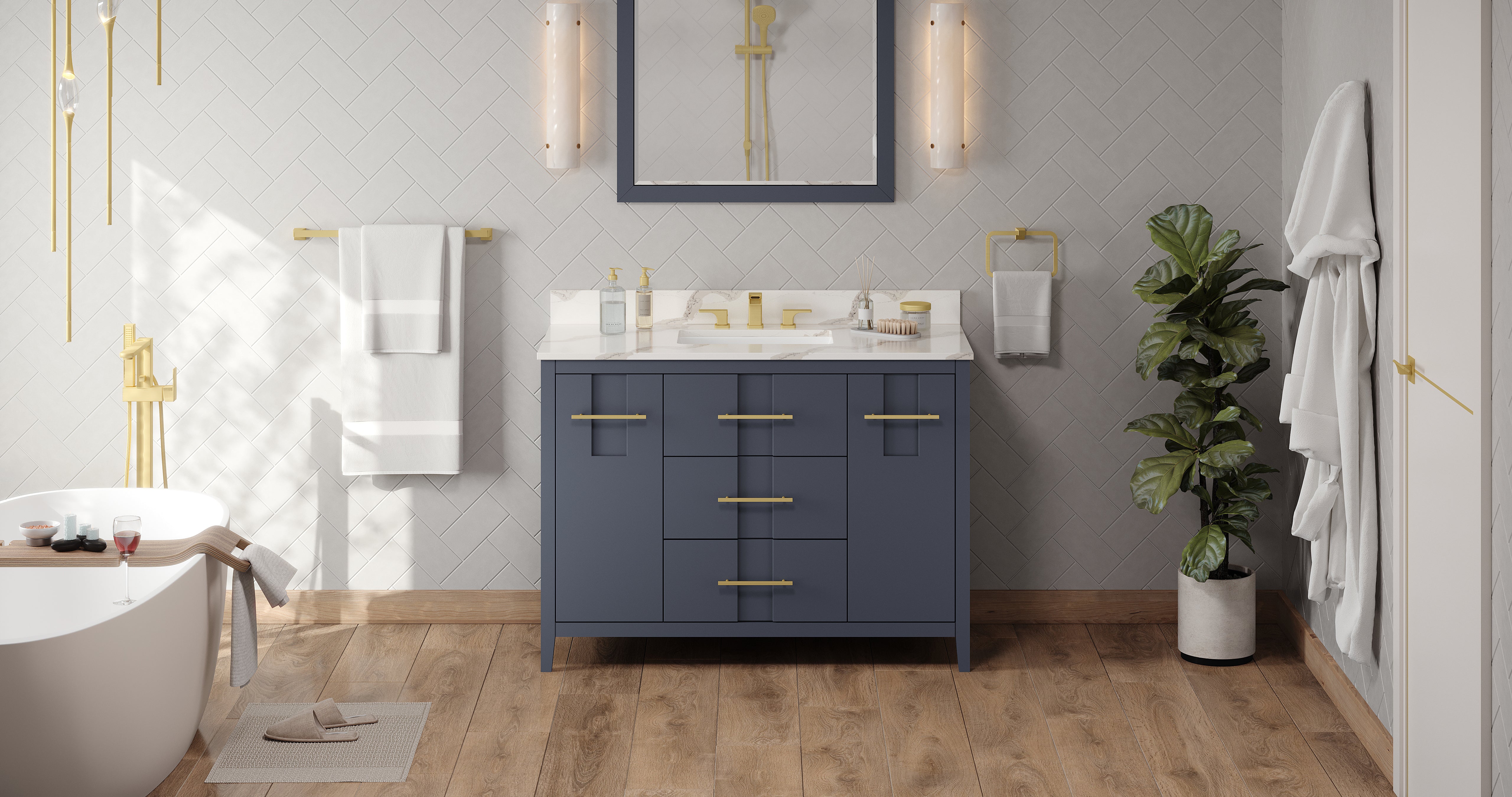 48" Blue Steel Katara Vanity | KitchBath