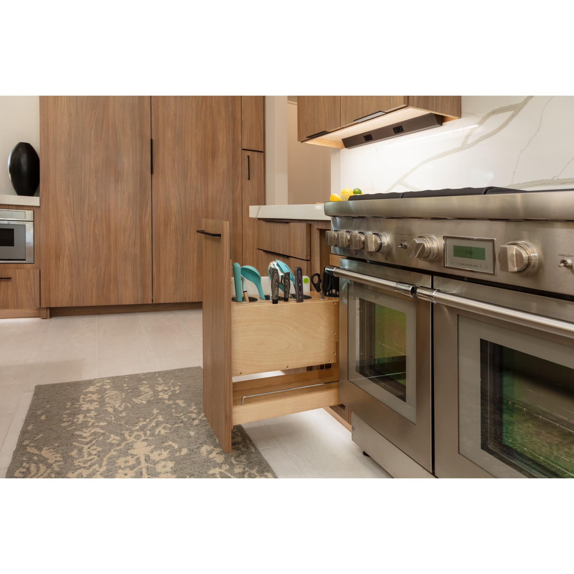 5" "No Wiggle" Magnetic Knife Organizer Soft-close Pullout | KitchBath
