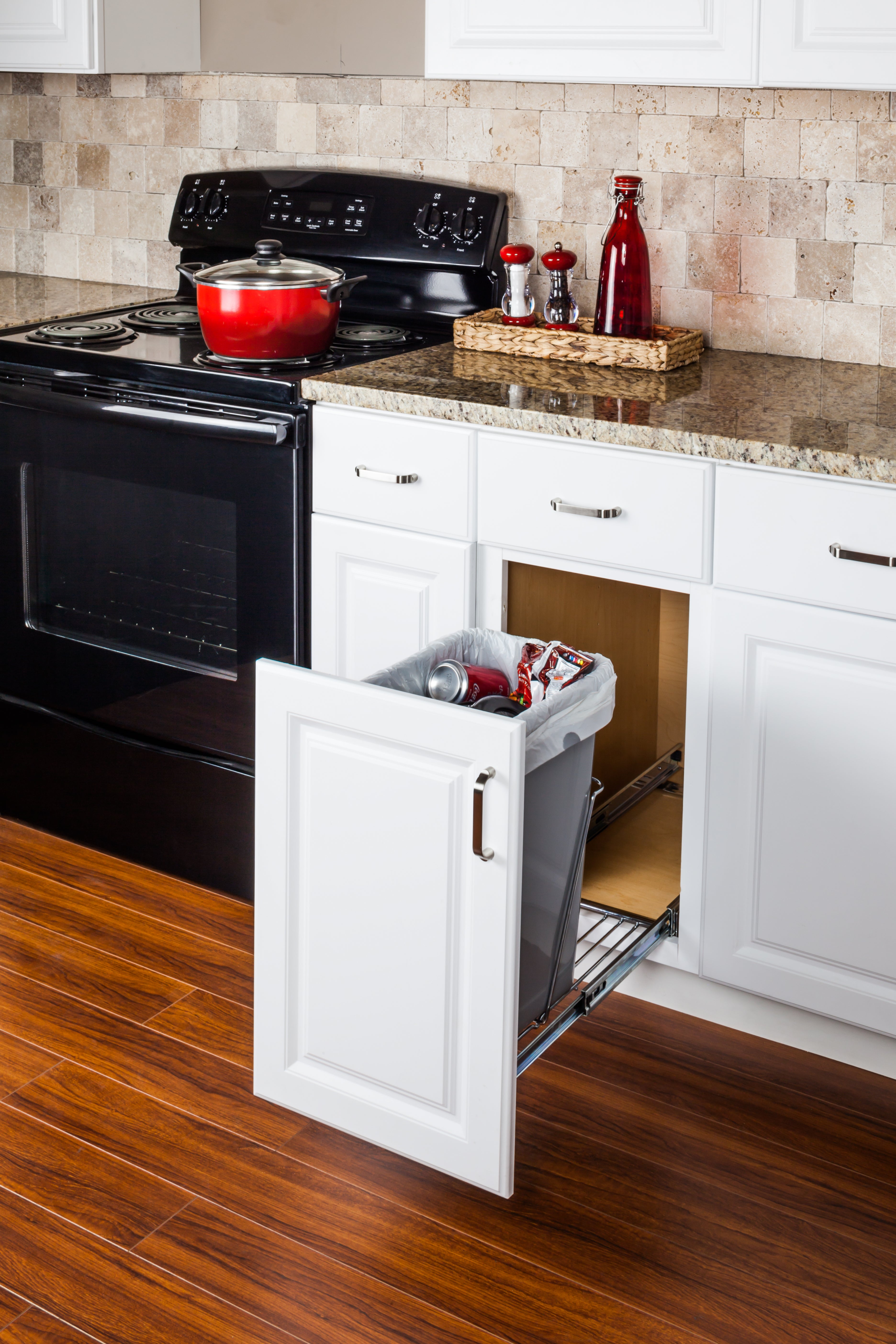 Polished Chrome Single Can Wire Bottom-Mount Trashcan Pullout | KitchBath