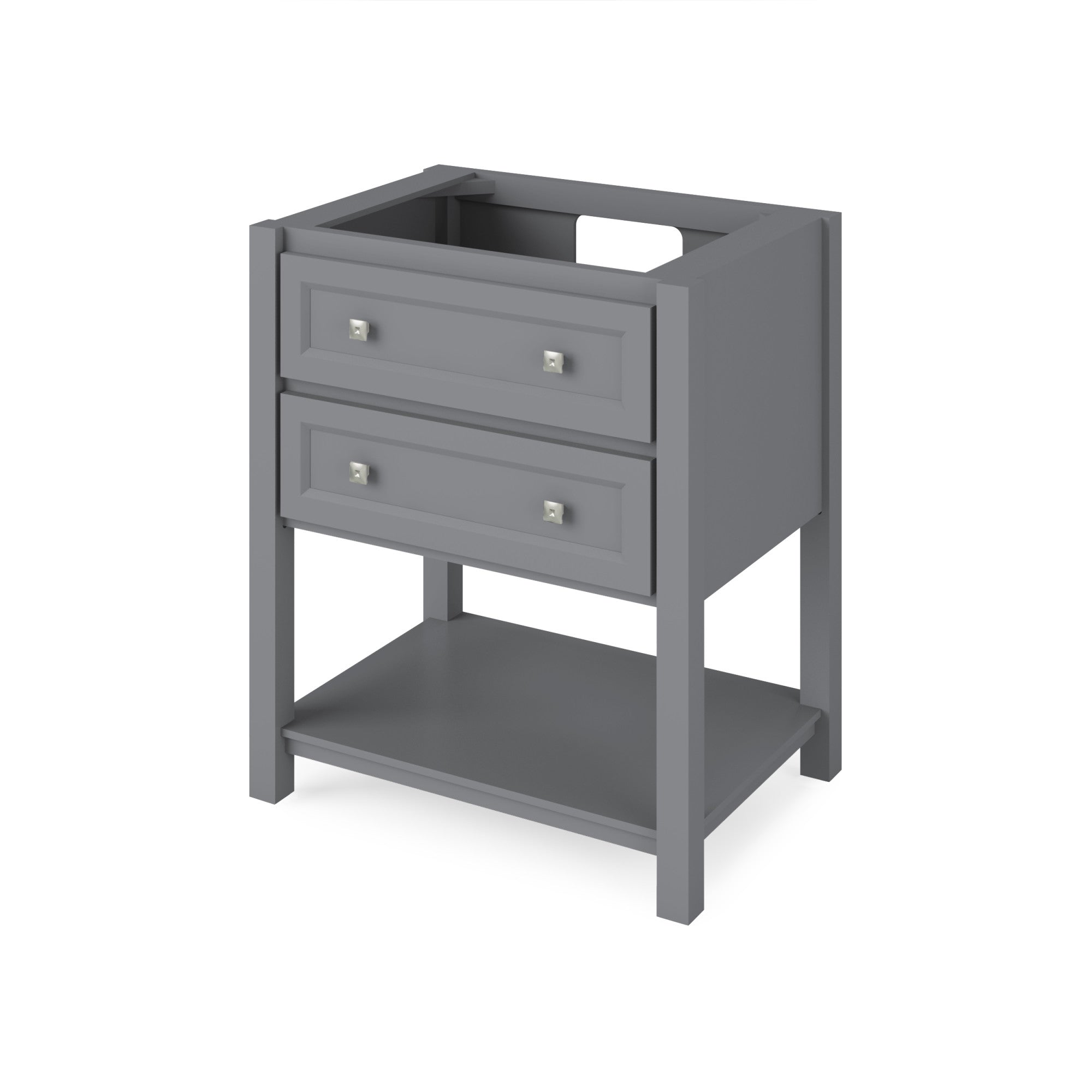 30" Grey Adler Vanity, Steel Grey Cultured Marble Vanity Top, undermount rectangle bowl | KitchBath