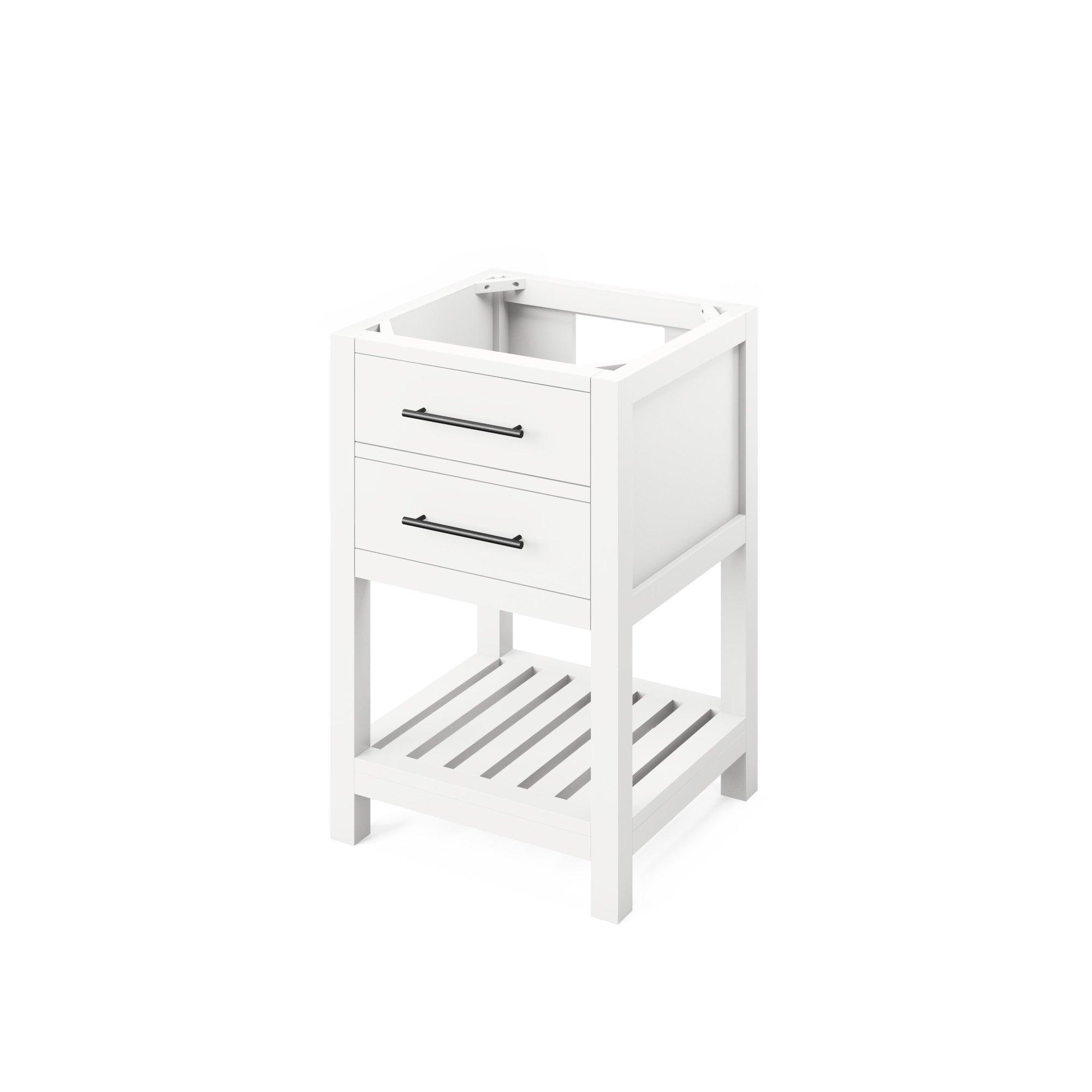 24" White Wavecrest Vanity, Steel Grey Cultured Marble Vanity Top, undermount rectangle bowl | KitchBath