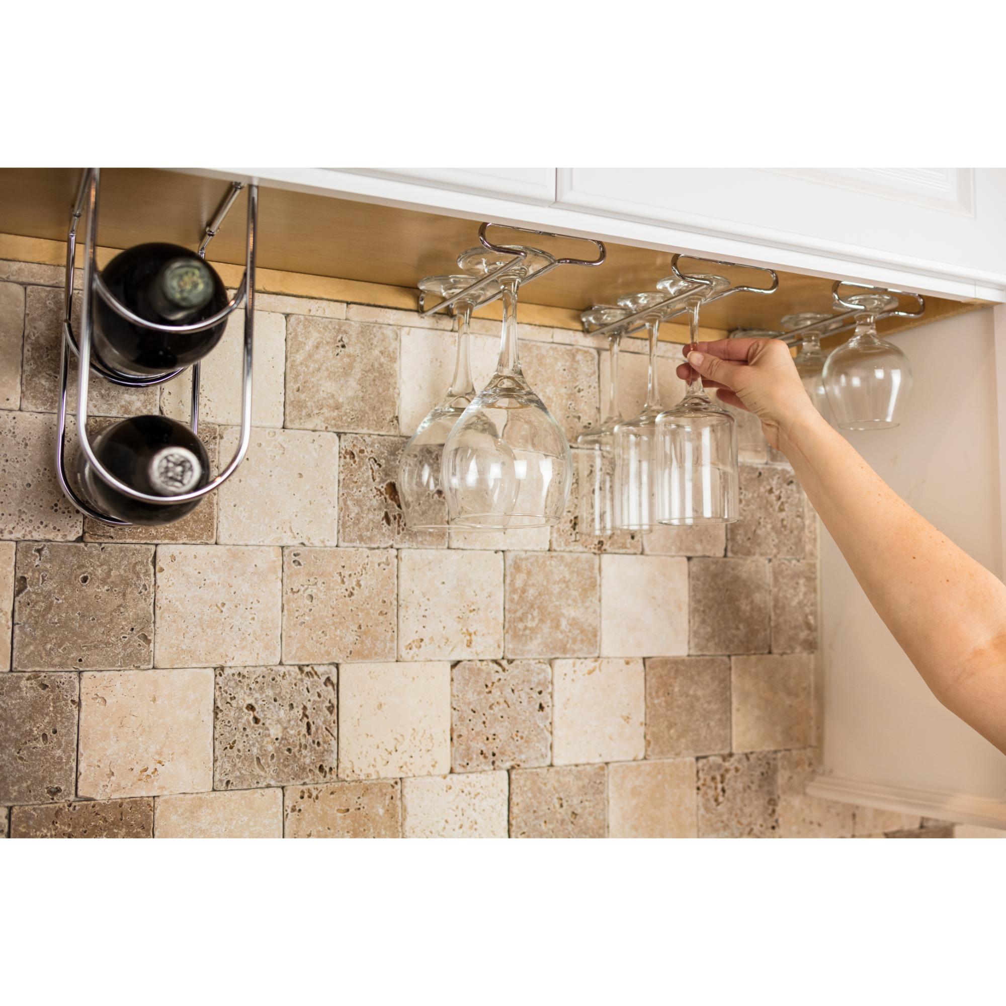 Polished Chrome Under Cabinet Stemware Rack | KitchBath