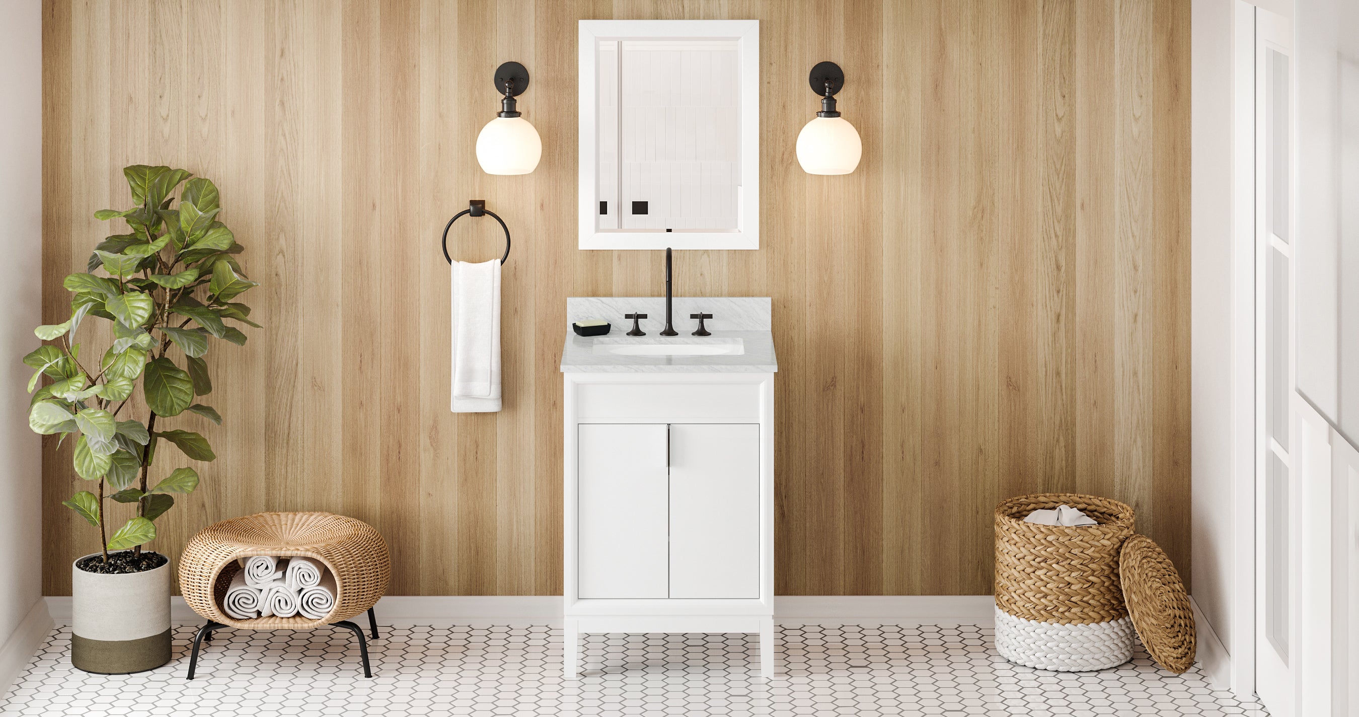 24" White Theodora Vanity | KitchBath
