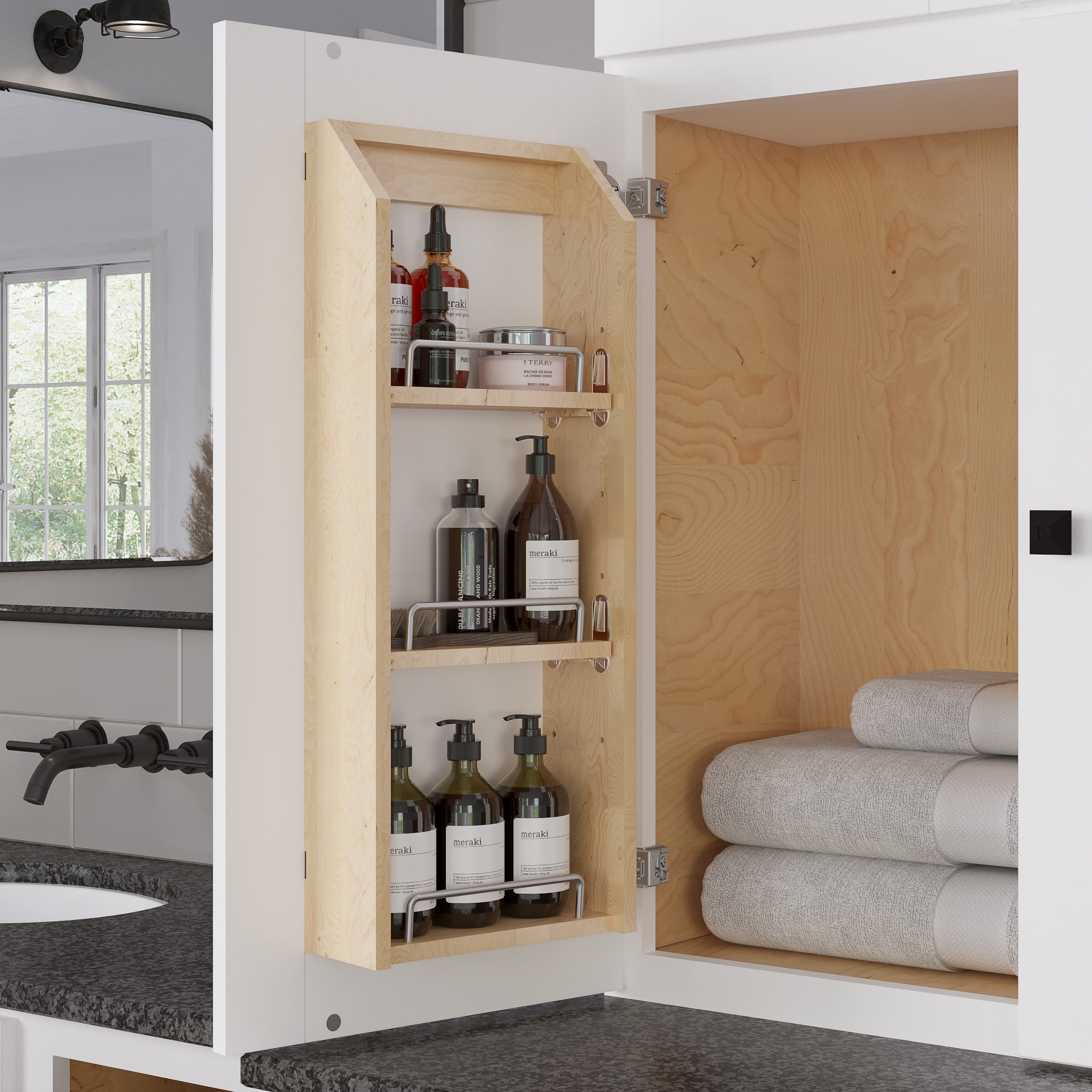 12" Wood Door Mount Spice Rack | KitchBath