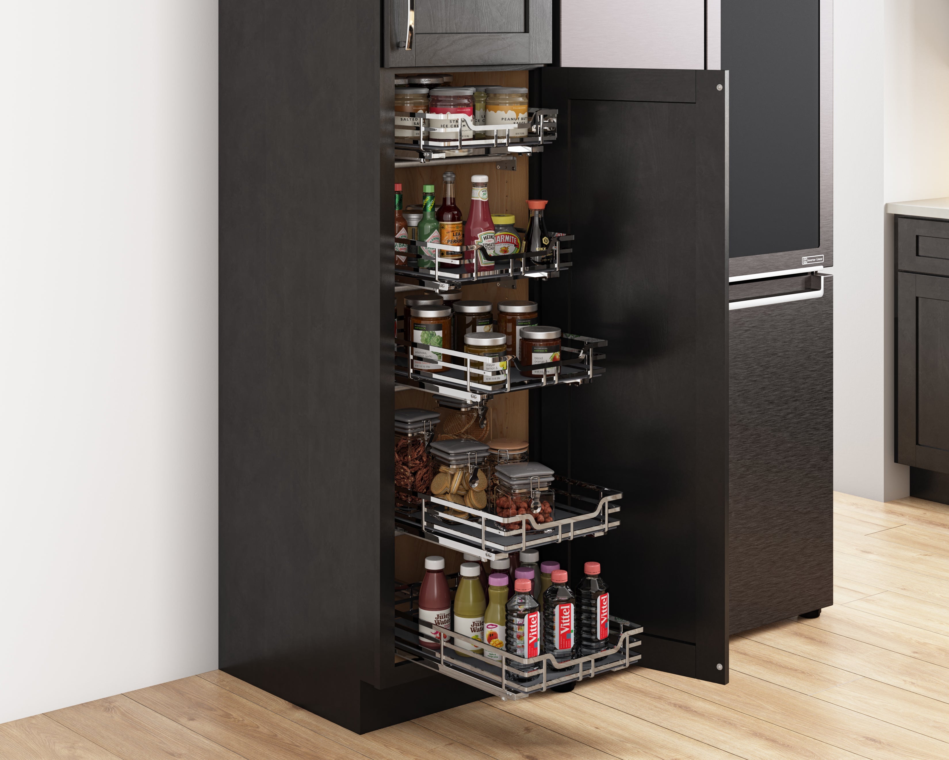 21" Polished Chrome STORAGE WITH STYLE® Metal Soft-close Pullout Basket | KitchBath
