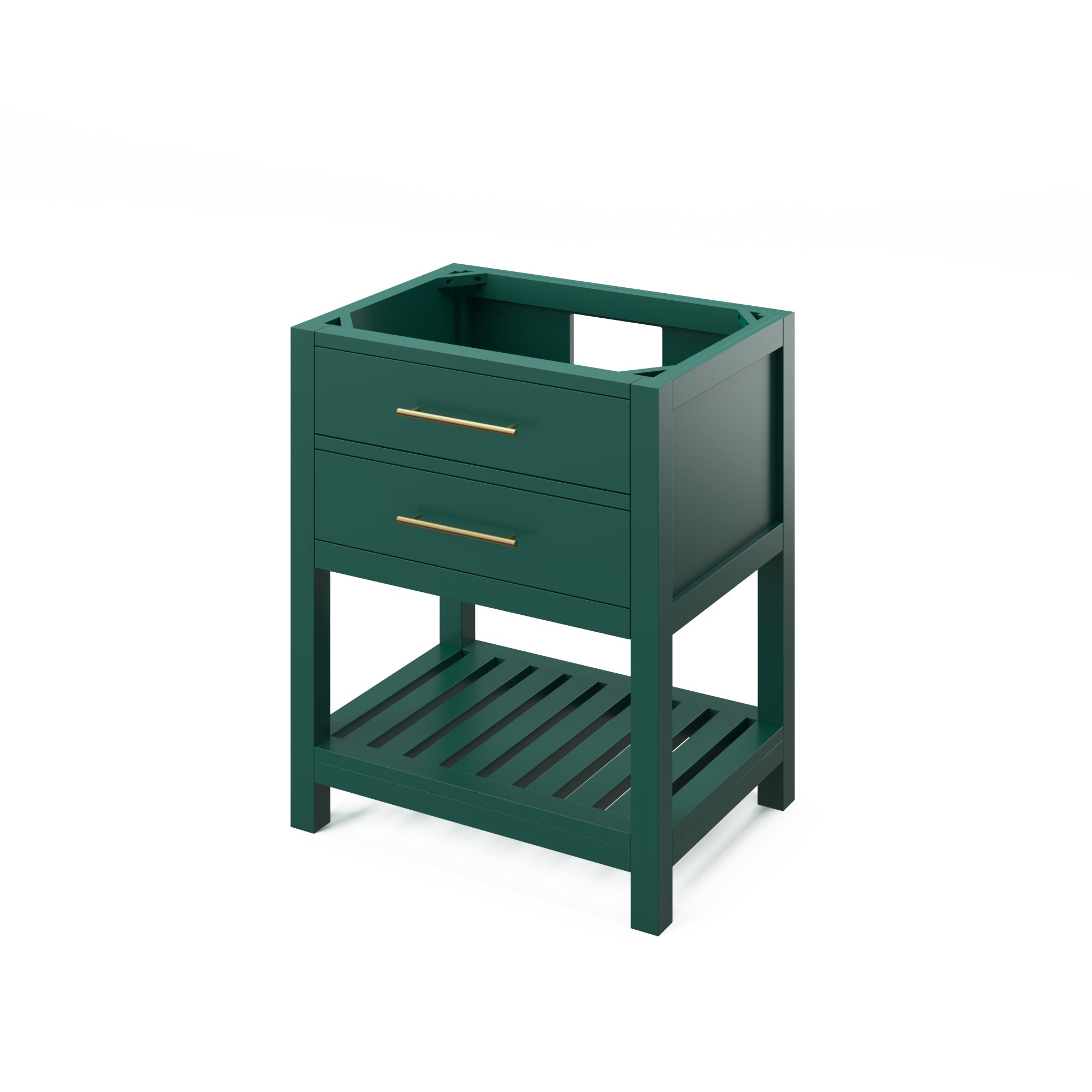 30" Forest Green Wavecrest Vanity, Black Granite Vanity Top, undermount rectangle bowl | KitchBath