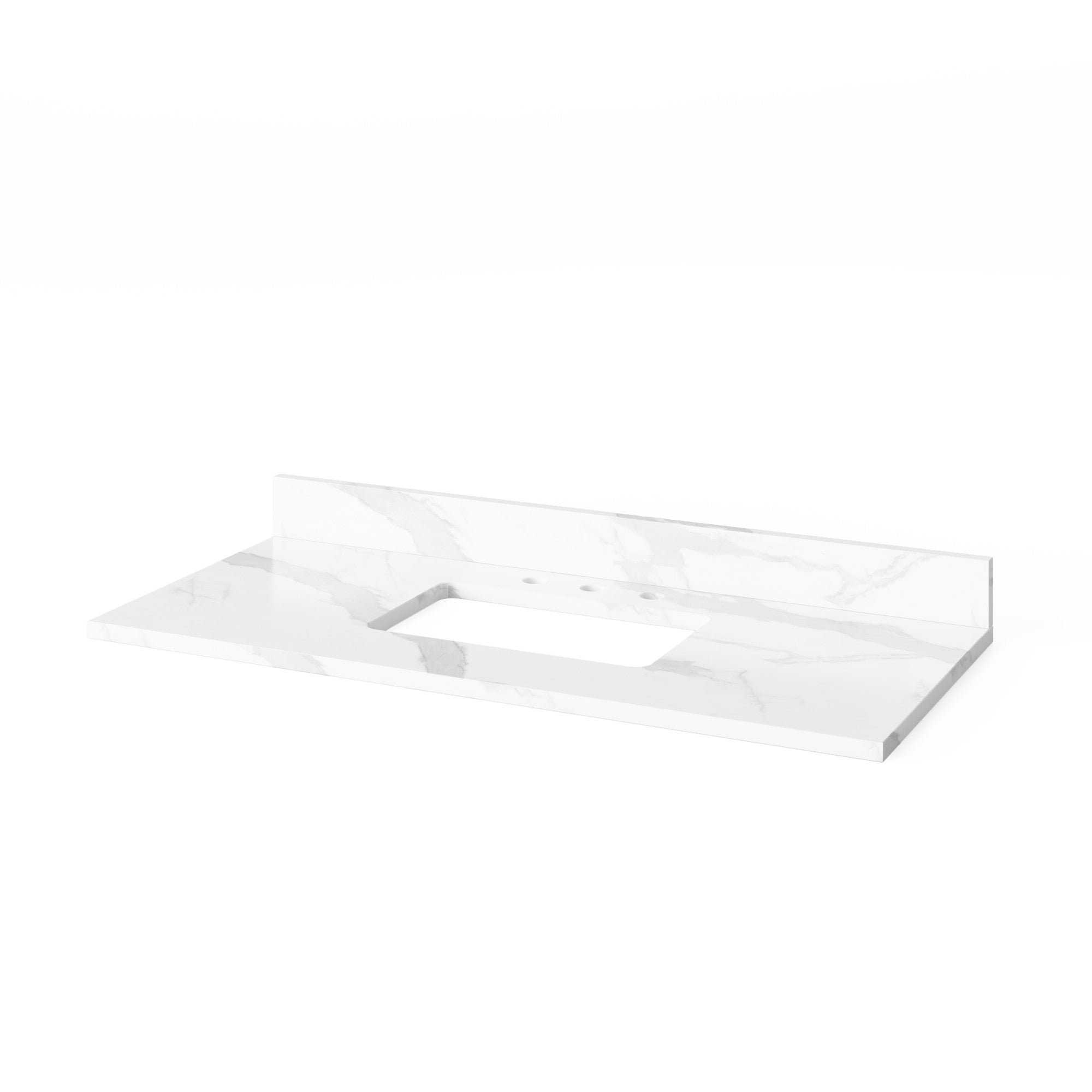 48" Forest Green Wavecrest Vanity, Calacatta Vienna Quartz Vanity Top, undermount rectangle bowl | KitchBath