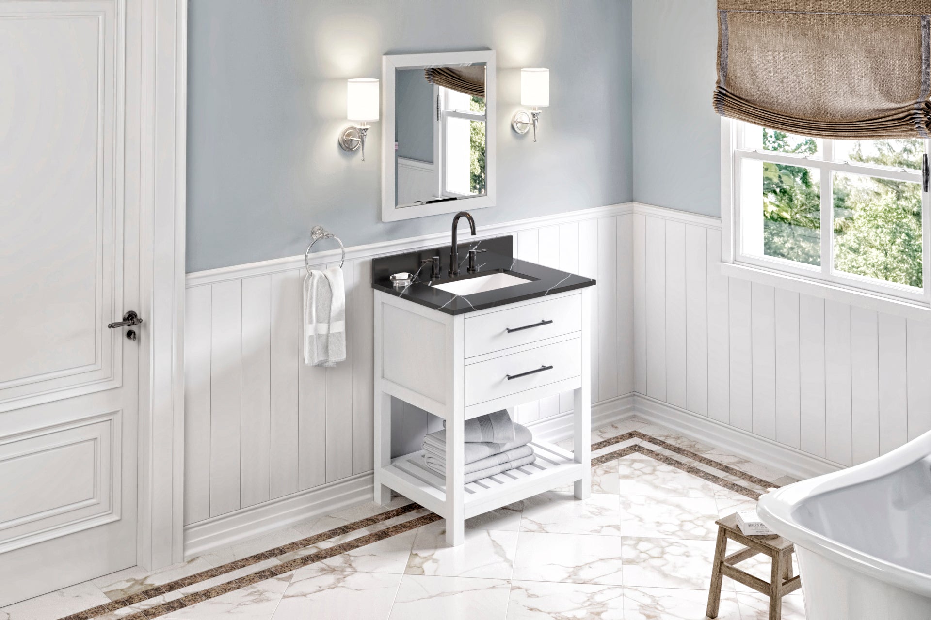 30" White Wavecrest Vanity | KitchBath