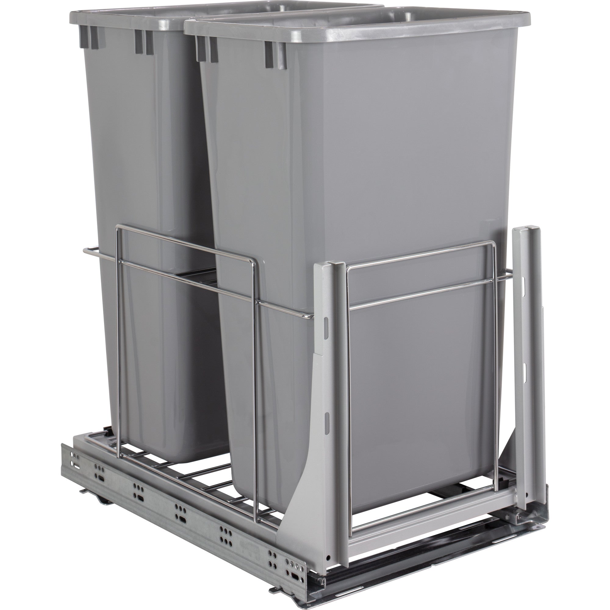 50qt Wire Double Trashcan Pullout with Soft-close Slides | KitchBath
