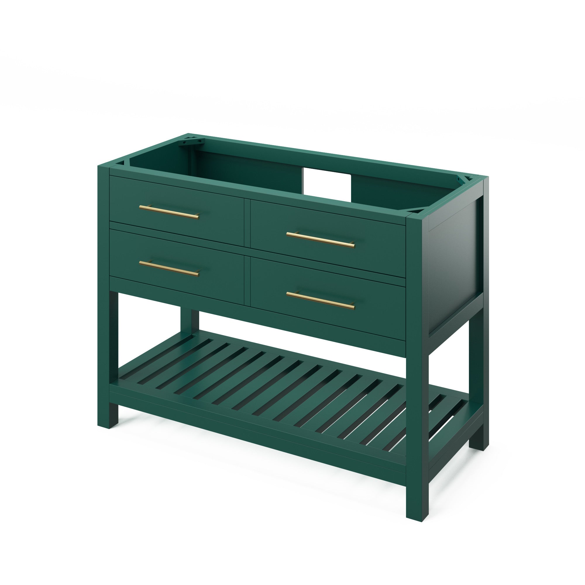 48" Forest Green Wavecrest Vanity, Boulder Cultured Marble Vanity Top, undermount rectangle bowl | KitchBath
