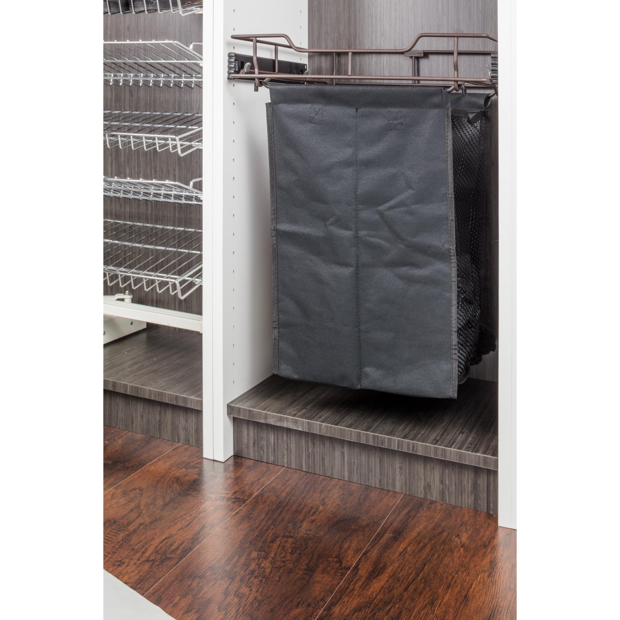 Dark Bronze 18" Deep Pullout Canvas Hamper with Removable Laundry Bag | KitchBath