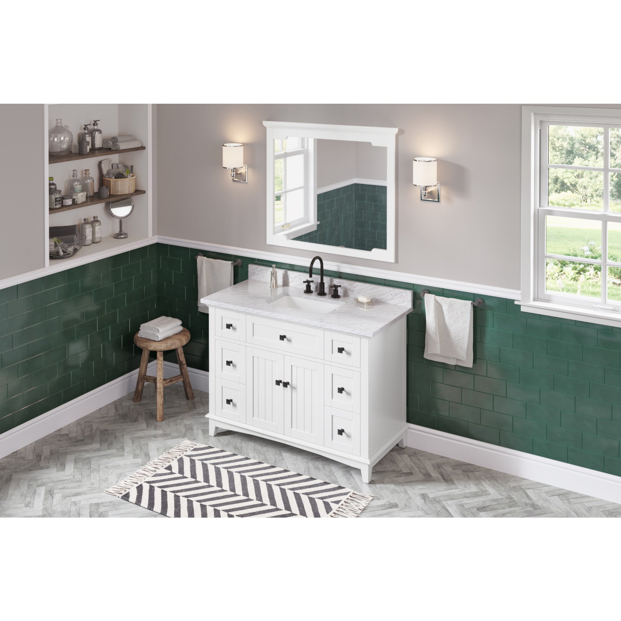 40" W x 1-1/2" D x 34" H White Chatham mirror | KitchBath