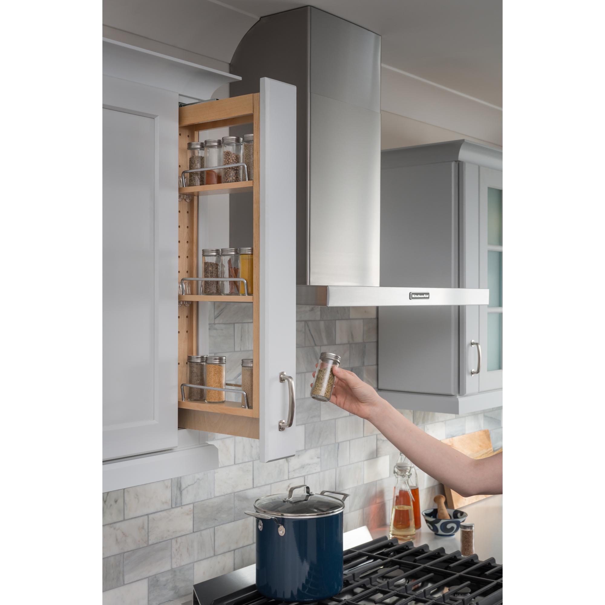 3" Wide 36" Tall Upper Wall Cabinet Pullout Filler | KitchBath