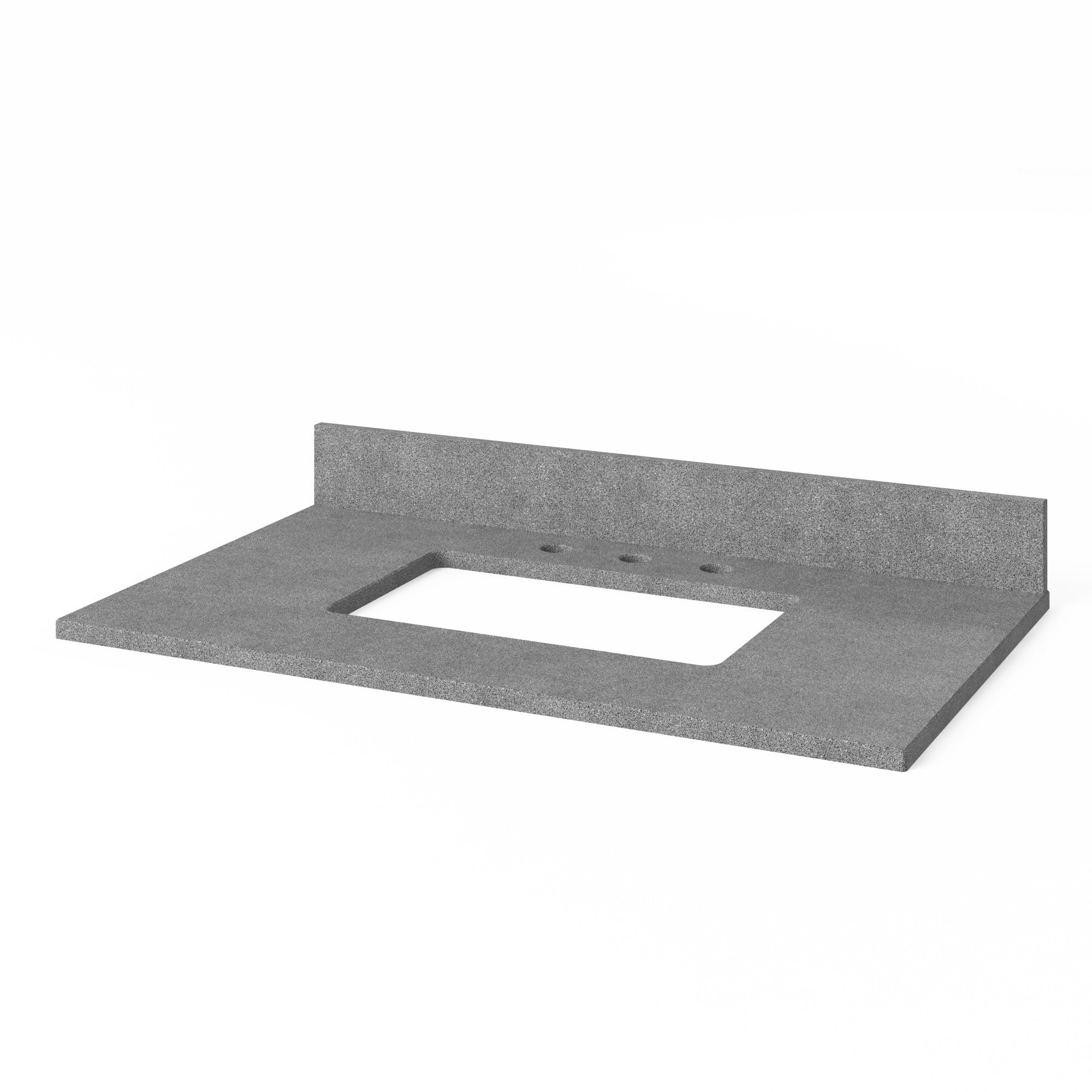 36" White Adler Vanity, Steel Grey Cultured Marble Vanity Top, undermount rectangle bowl | KitchBath