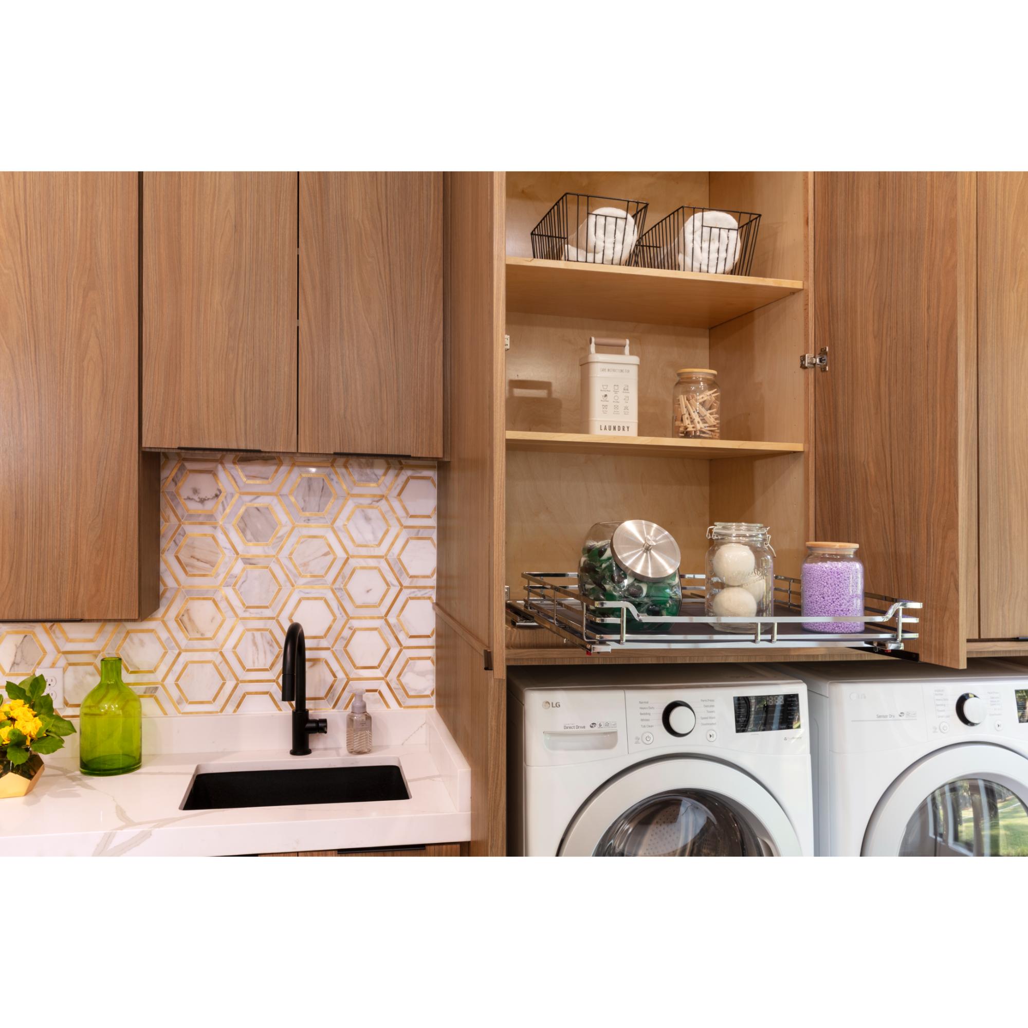 15" Polished Chrome STORAGE WITH STYLE® Metal Soft-close Pullout Basket | KitchBath