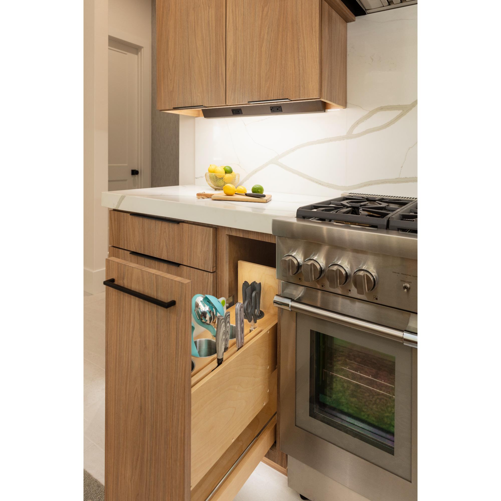 5" "No Wiggle" Magnetic Knife Organizer Soft-close Pullout | KitchBath