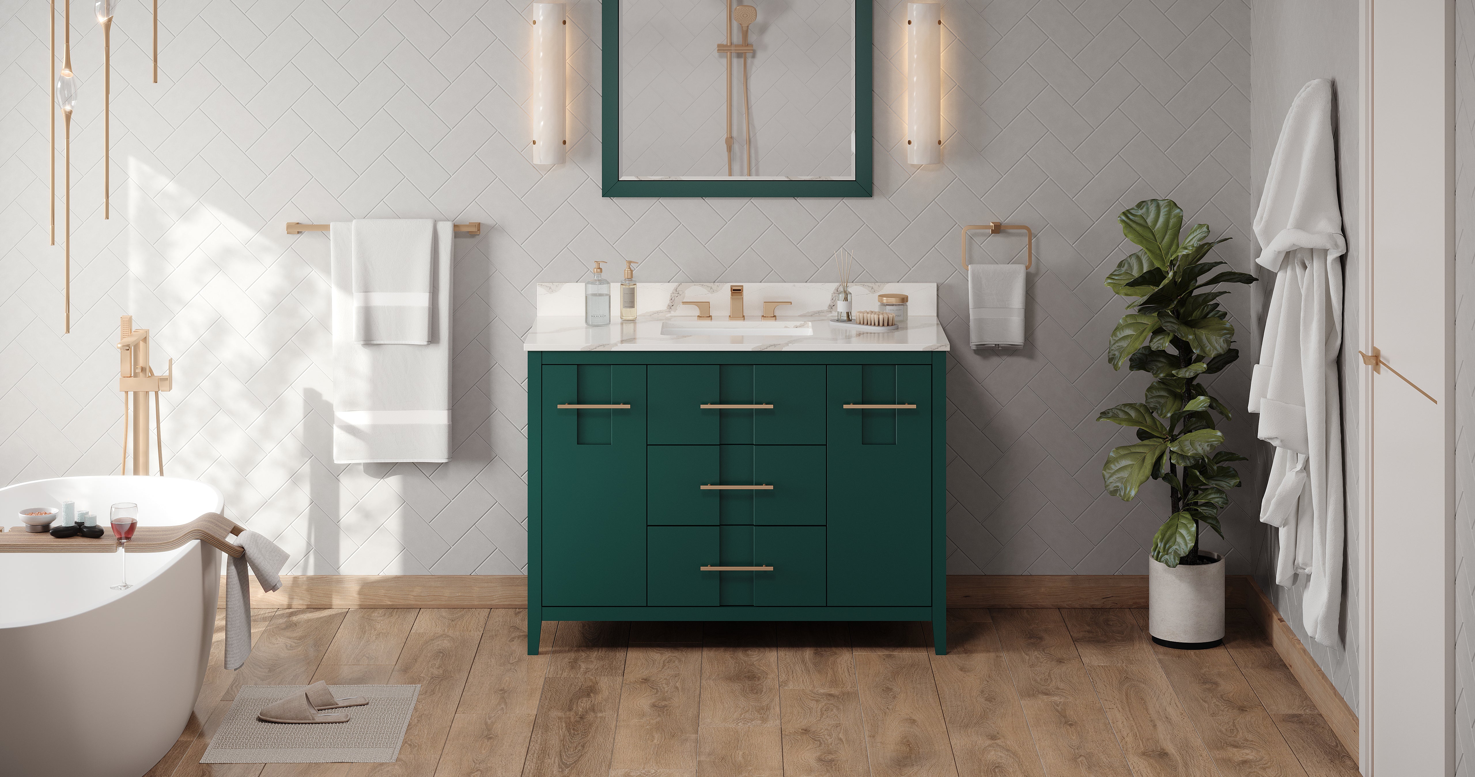 48" Forest Green Katara Vanity | KitchBath