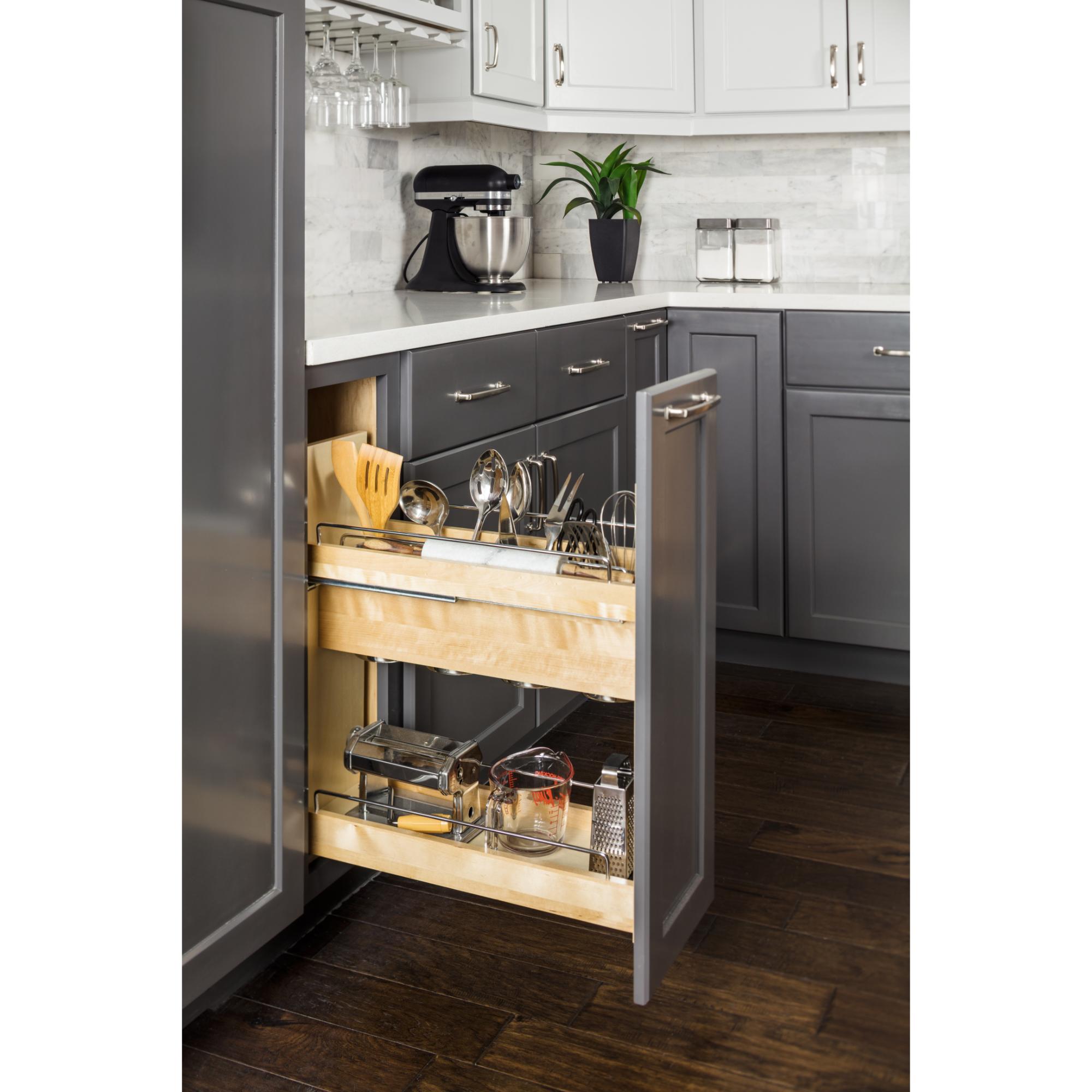 5" "No Wiggle" Utensil Bin Soft-close Base Cabinet Pullout | KitchBath