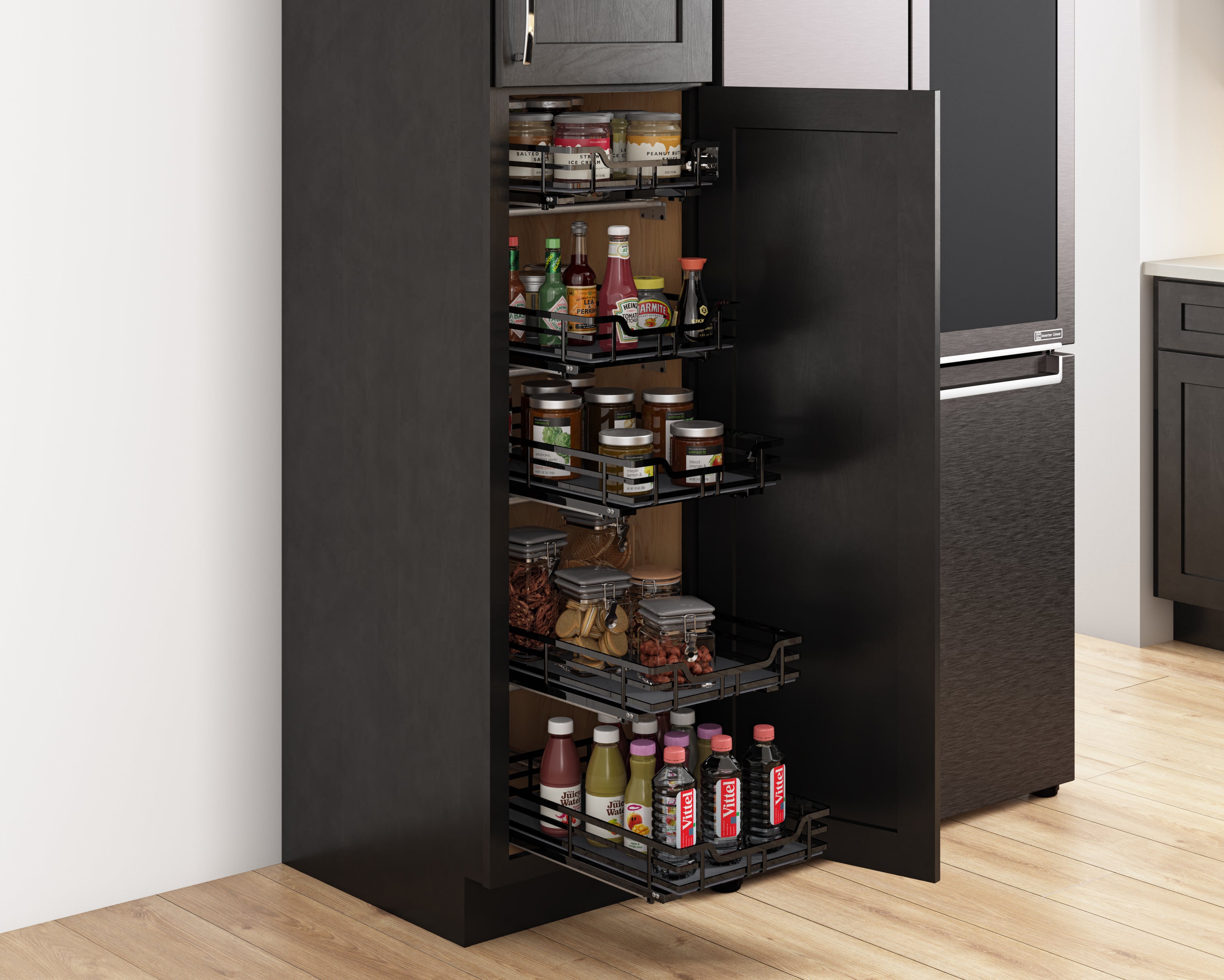 21" Black Nickel STORAGE WITH STYLE® Metal Soft-close Pullout Basket | KitchBath
