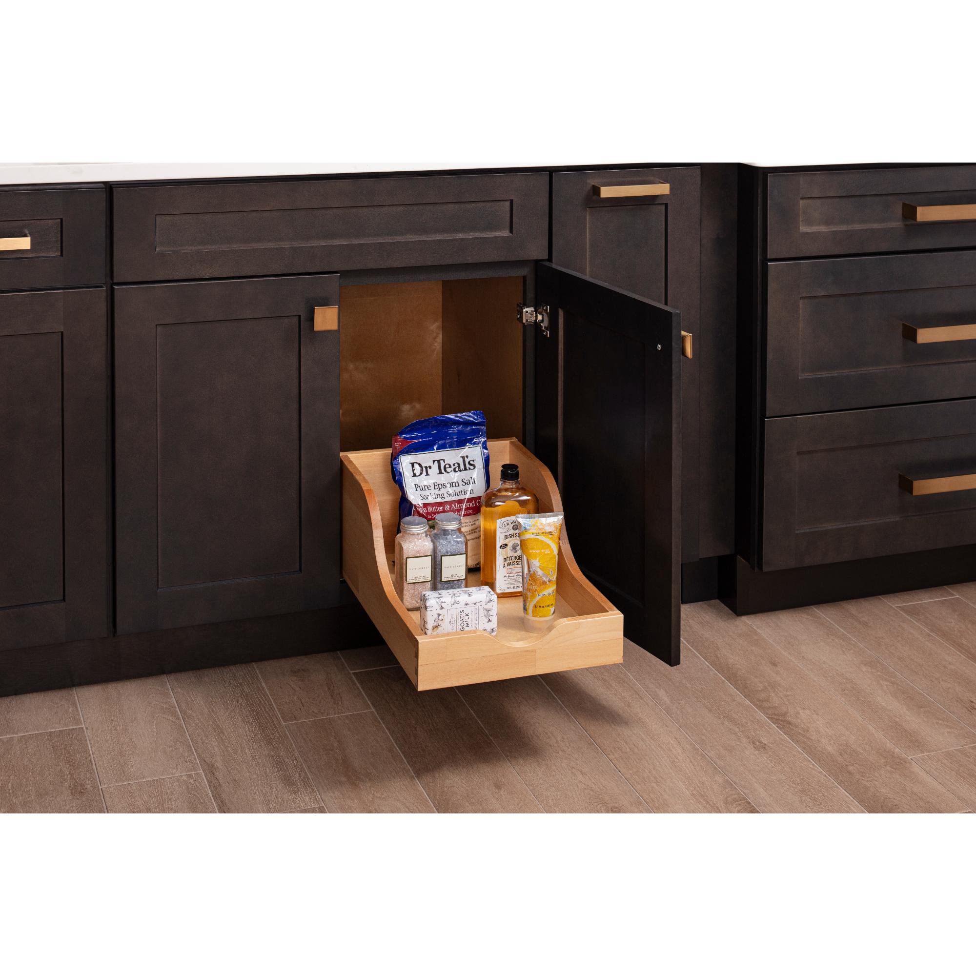 12" Wood High Back Rollout for Vanity Depth | KitchBath