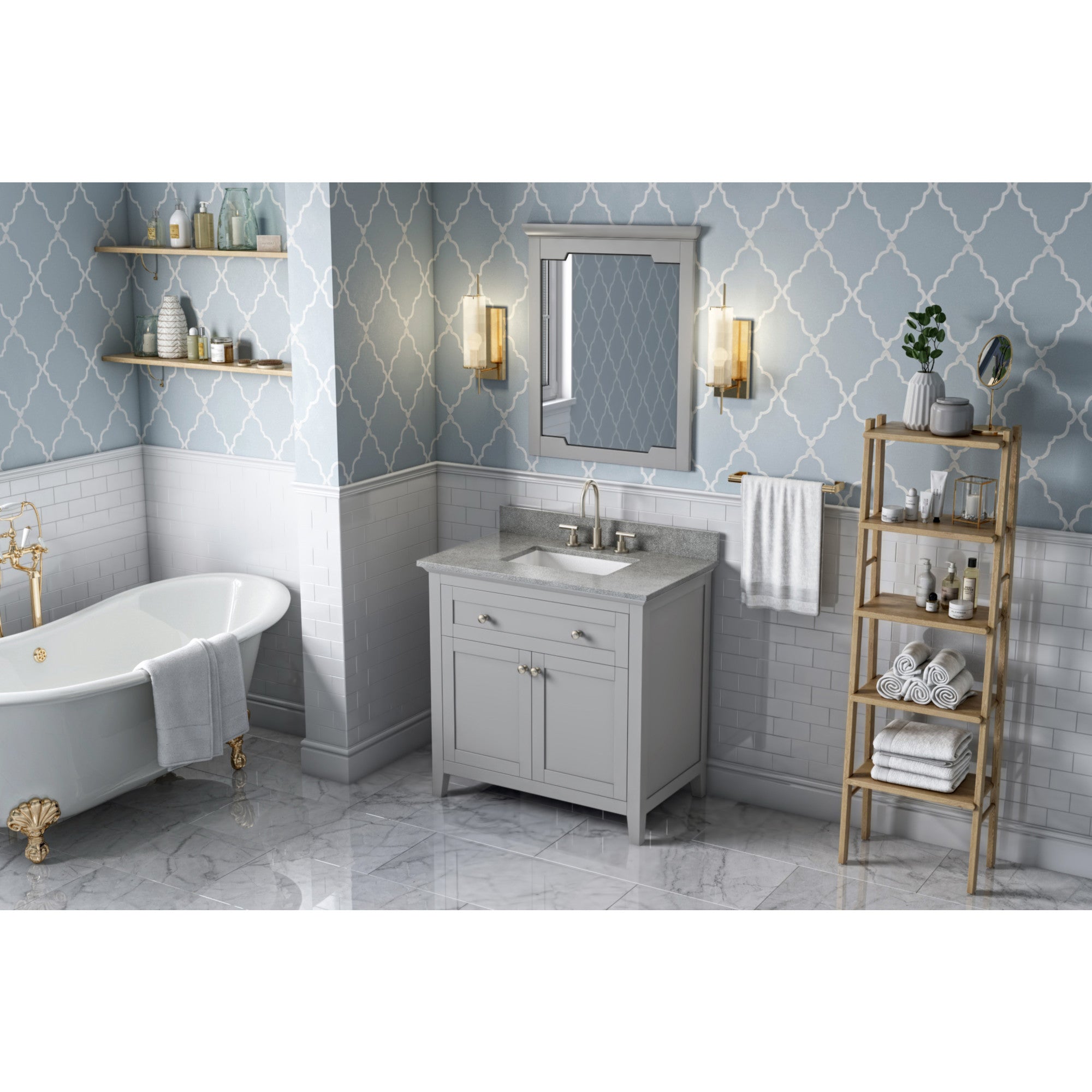 36" Grey Chatham Vanity, Steel Grey Cultured Marble Vanity Top, undermount rectangle bowl | KitchBath