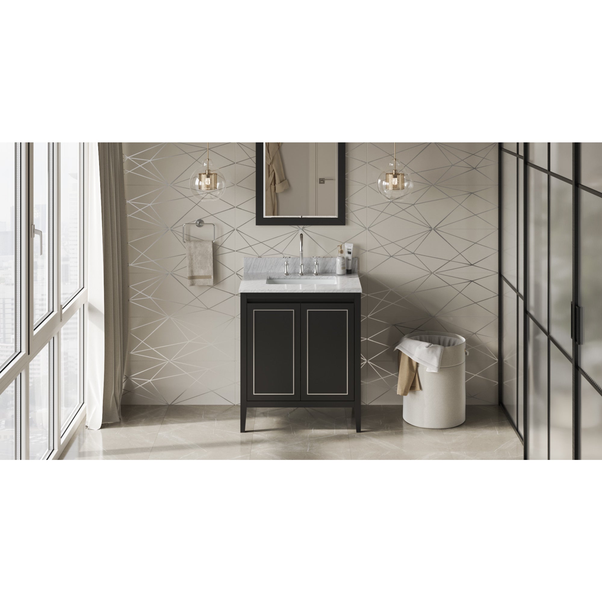 30" Black Percival Vanity | KitchBath