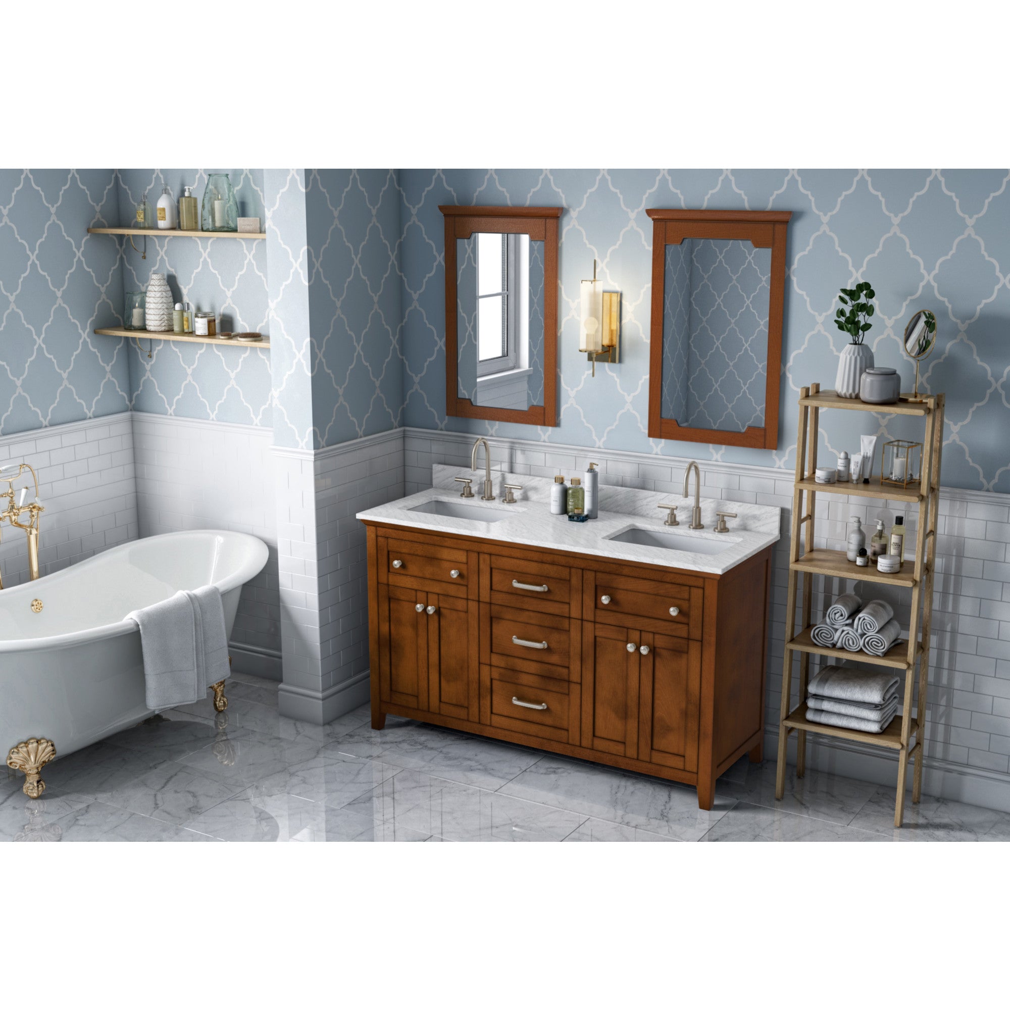 60" Chocolate Chatham Vanity, double bowl | KitchBath