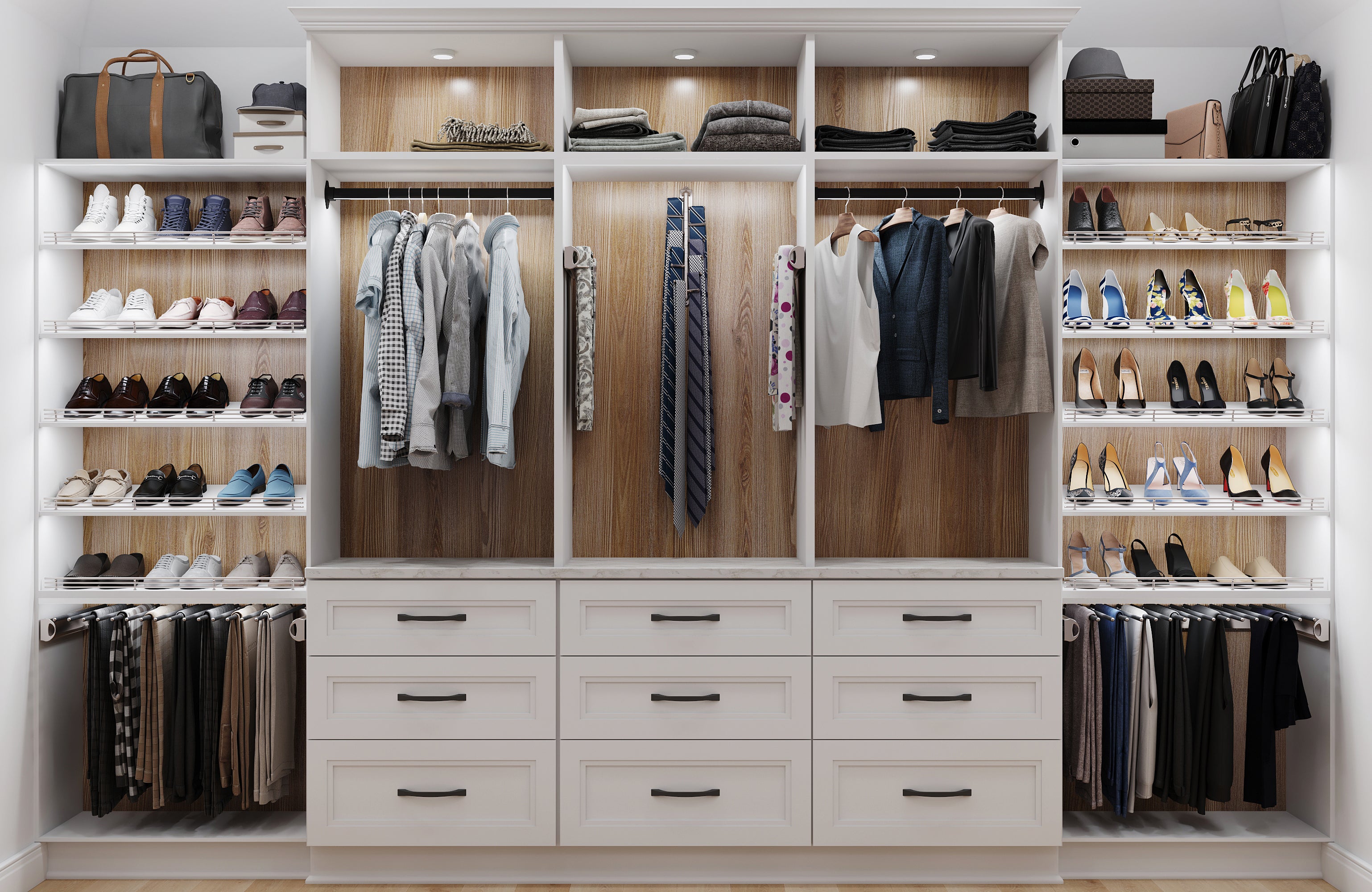 Satin Nickel 12-Hook Cascading Tie Organizer | KitchBath