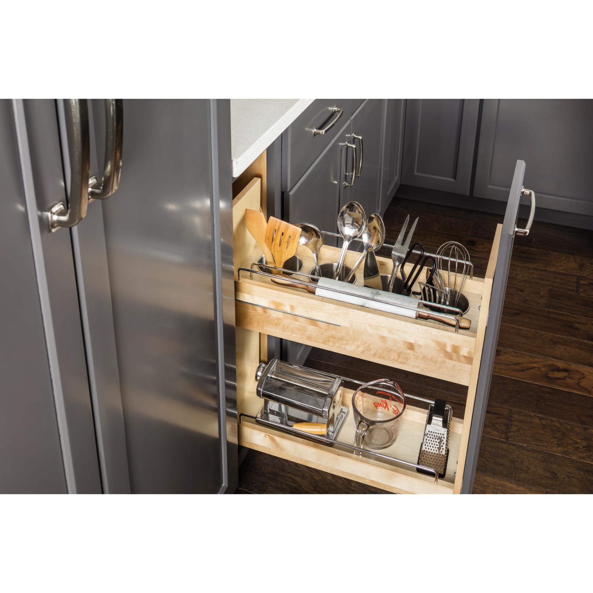 5" "No Wiggle" Utensil Bin Soft-close Base Cabinet Pullout | KitchBath