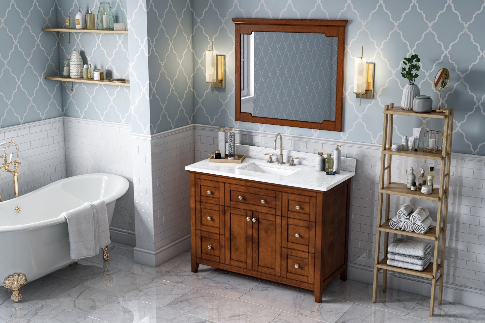 40" W x 1-1/2" D x 34" H Chocolate Chatham mirror | KitchBath