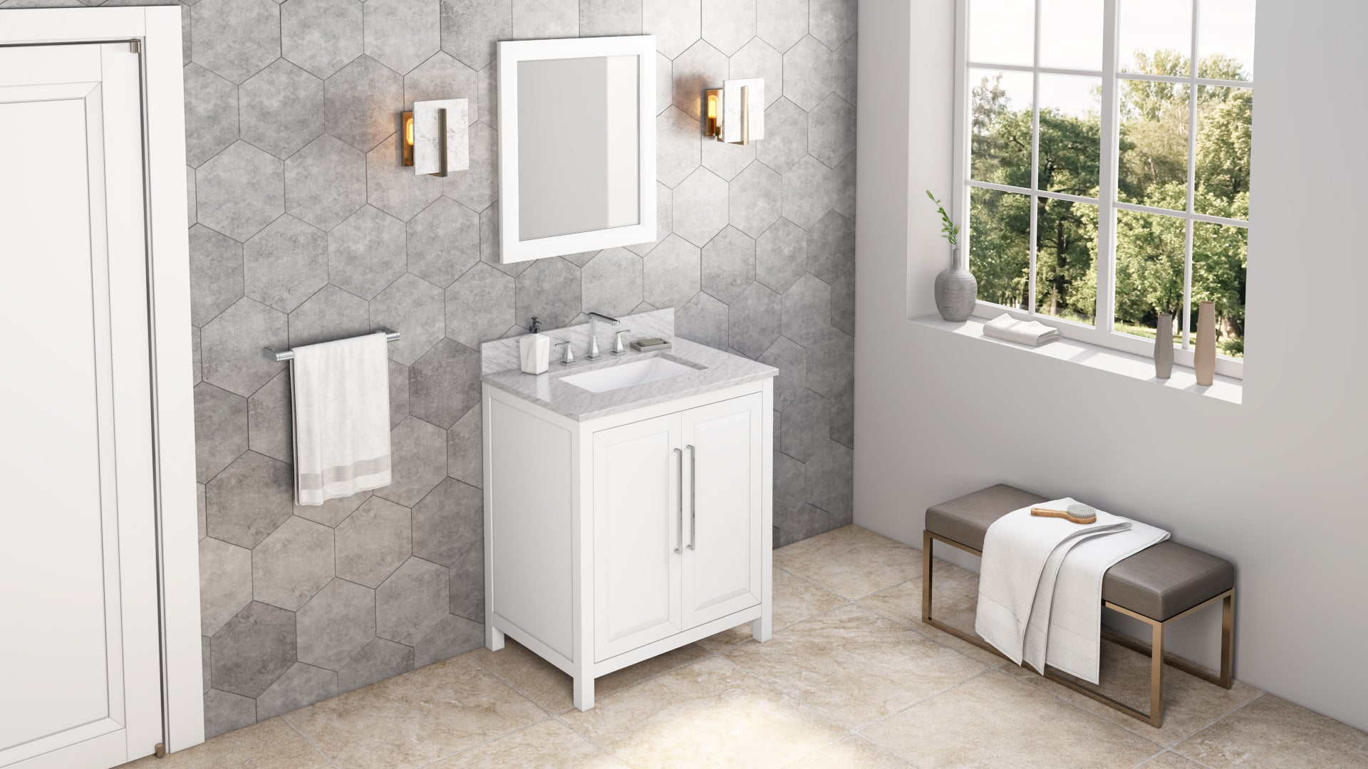30" White Cade Vanity | KitchBath