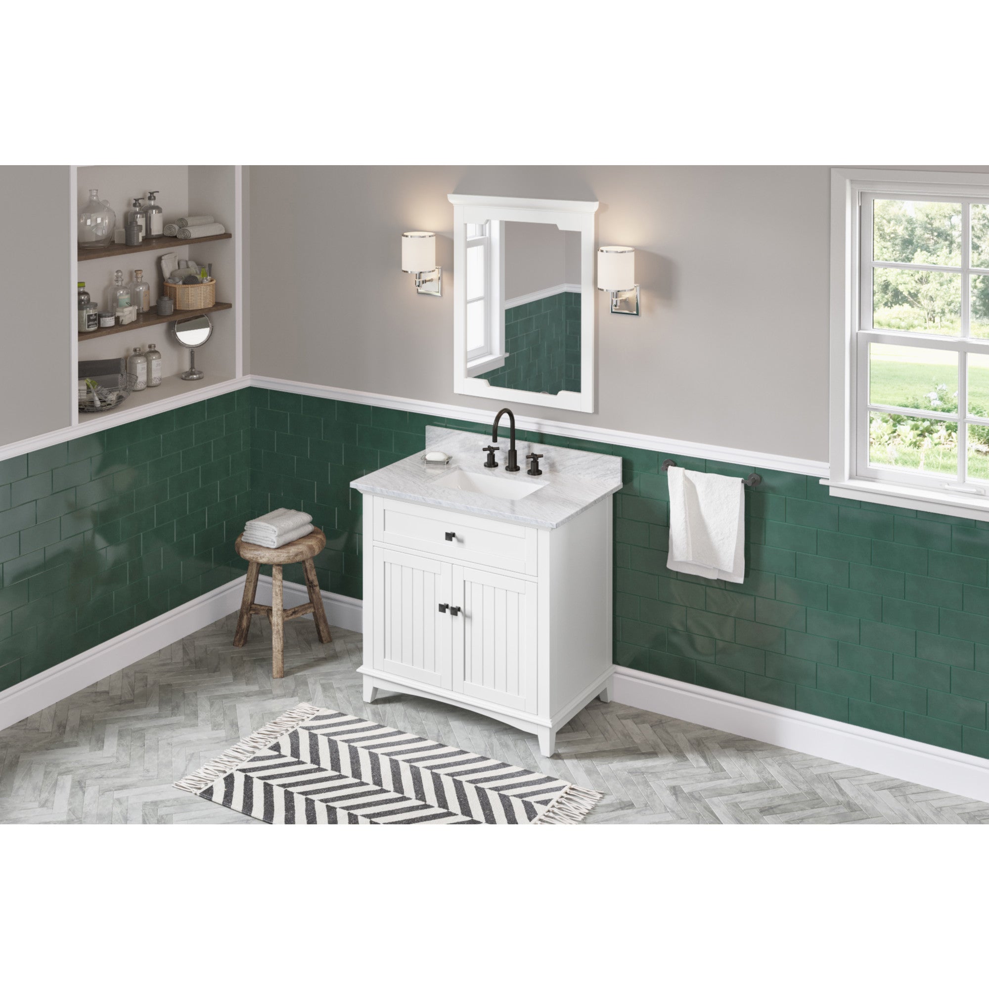 36" White Savino Vanity | KitchBath